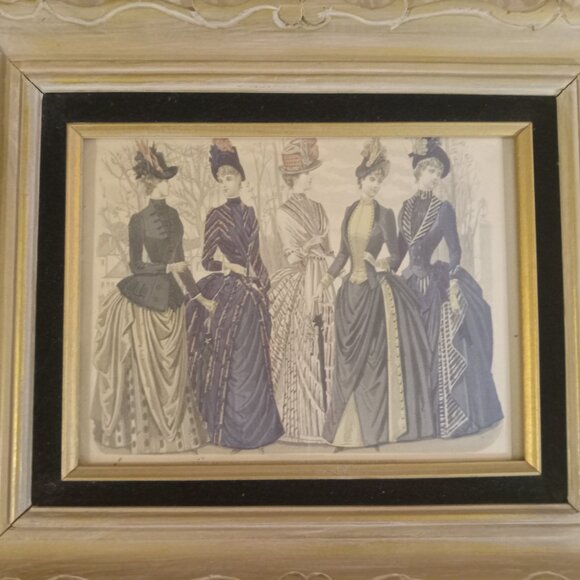 VTG Wood Framed Print Les Modes Parisiennes Peterson's Magazine - Picture 10 of 10
